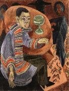 Ernst Ludwig Kirchner The Drinker or Self-Portrait as a Drunkard Spain oil painting artist